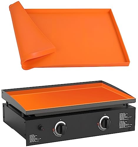22" Griddle Mat Silicone for Blackstone, Griddle Silicone Protective Mat Cover,Heavy Duty Food Grade Silicone Grill Cover,Protect Your Grill from Rodents,Insects,Debris and Rust(Orange 22inch)