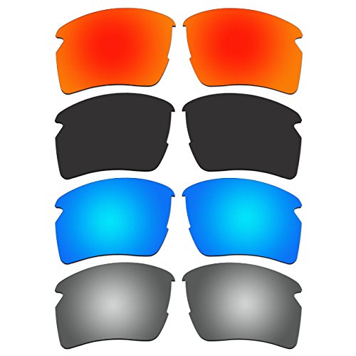 ACOMPATIBLE 4 Pair Replacement Polarized Lenses for Oakley Flak 2.0 XL Sunglasses OO9188 Pack P7