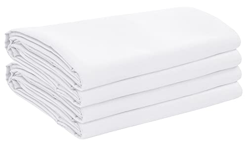 Oakias Twin Flat Sheets White  Pack of 2 Top Sheets for Bed  Soft Brushed Microfiber Fabric  Shrinkage & Fade Resistant  Ideal for Hotels and Hospitals  Machine Washable