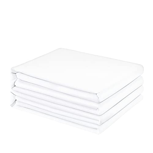 FreshCulture Twin Flat Sheets Only 2 Pack - Hotel Quality Flat Bed Sheets - Brushed Microfiber - Ultra Soft & Breathable - Wrinkle-Free - Easy Care - Flat Sheets Only Twin Size (White)