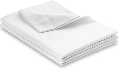 SILIPA Twin Flat Sheet 1-Piece Only Top Sheets Extra Soft Brushed Microfiber Machine Washable Wrinkle-Free Breathable Easy Care (White, Twin)