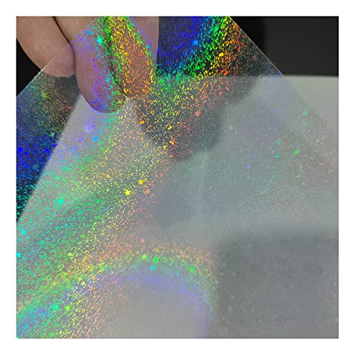 Bleidruck 25 Sheets Sand Stars Holographic Sticker Paper A4 Size Glitter Clear Holographic Overlay Laminating Film Self Adhesive Vinyl Sheets