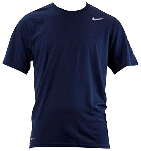 Nike Mens Athletic Active Dri-Fit Tee Shirt, Navy Blue, M