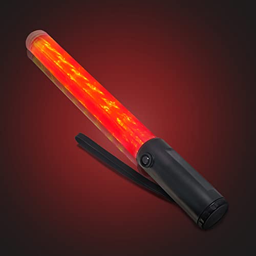 Ellumin Traffic Wand, 14-inch Traffic Control Baton with 3 Flashing Modes, Safety Signal LED Wand with the addition of White LED on Top for Airport Marshaling, Parking, Car Directing, Outdoor Camping.