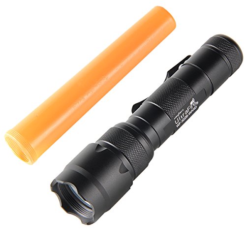 UltraFire WF502B Traffic Control Wand Led Flashlight,Super Bright XP-L V6 LED 980 Lumens,Safety Signal Light Torch with Cone,5 Modes (Battery not included)