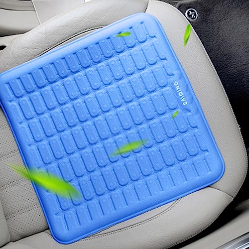 TTMiku Gel Seat Cushion for Long Sitting, Cooling Seat Pad for Car Seats Home Office Chair Wheelerchair, Hip Back Sciatica Taibone Pain Relief, Blue