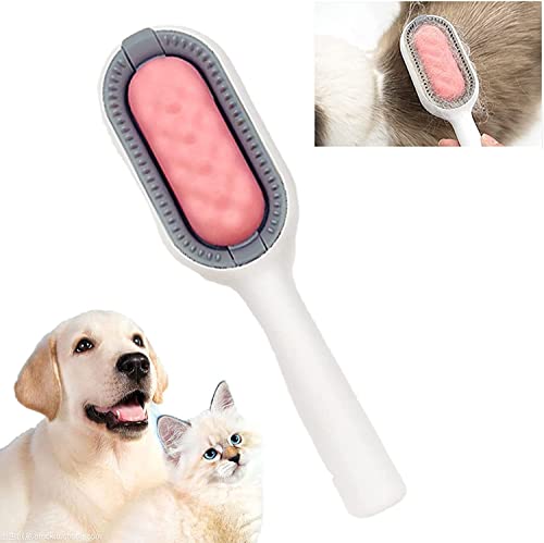 4 in 1 Universal Pet Knots Remover - Multifunctional Pet Hair Remover with Wet Wipes, Reusable Magic Hair Comb Dog Hair Remover for Pet Hair Cleaning and Grooming (Long+Short Hair (2in1size), Pink)