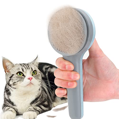 Cat Brush, Cats Pet Grooming Dematting Dog Comb for Shedding Remove Undercoat Mats Hair Pet Massage-Self Cleaning Slicker Brushes for Dogs Cats Grooming Brush Tool Pet Supplies Improves Circulation