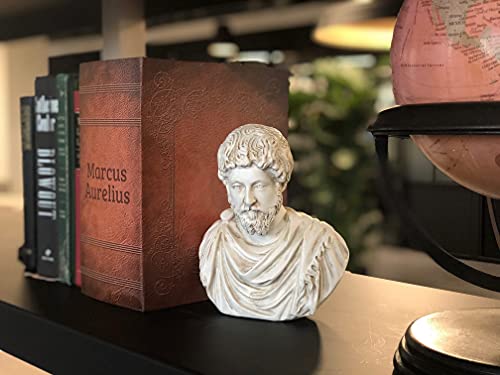 Marcus Aurelius Statue | Stoicism Gift | Bust/Bookend