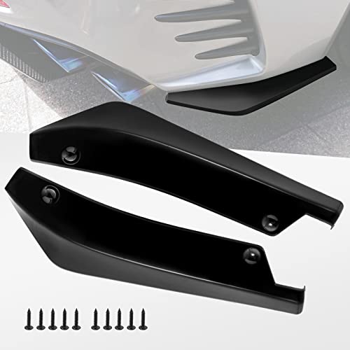 TEMSONE Rear Bumper Lip Splitter Diffuser Spoiler Kit 2Pcs Universal Anti-Scratch Car Side Fender Skirt Canard Protector Exterior Decoration Trim (Glossy Black)