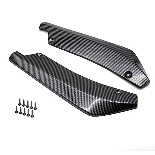 Car Bumper Spoiler Carbon Fiber, Rear Bumper Lip Anti-Crash Diffuser Splitter Canard Protector, Wrap Angle Protector with 10 Bolts Universal