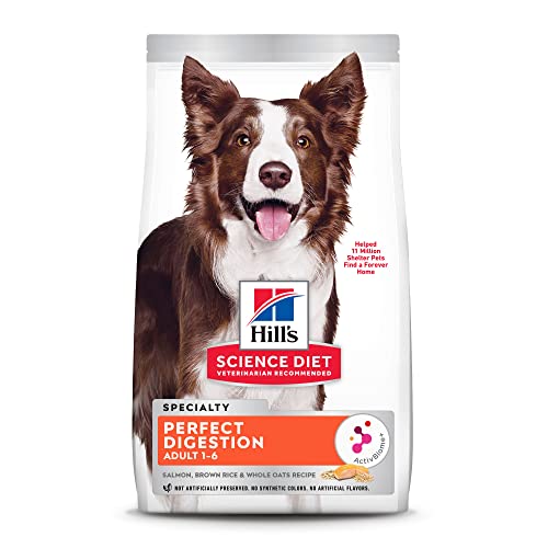 Hill's Science Diet Adult Dog Dry Food, Perfect Digestion, Salmon, Oats, & Rice Recipe, 12 lb. Bag
