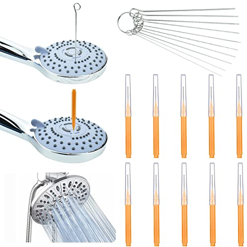 Shower Head Cleaner, Shower Head Cleaning Brushes Shower Nozzle Clog Removal Picks Shower Cleaner Brushes Tiny Cleaning Brush for Small Hole Slit Gap Nozzle Car Washer 3D Printer Tubes