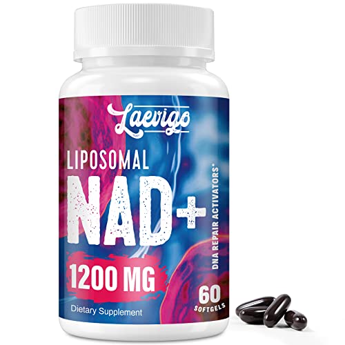 1200mg Liposomal NAD+ Supplement, Ultra Purity Actual NAD Supplement, Enhanced Absorption, Boosting NAD+, Age Defense, Energy, Metabolic Repair, Optimal NAD Supplement, 60 Softgels