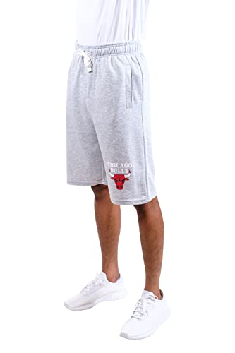 Ultra Game NBA Chicago Bulls Mens French Terry Shorts, Heather Gray, Large
