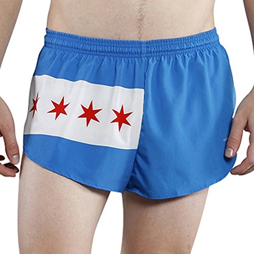 BOA Mens 1" Elite Split Printed Running Short (1000CP)(Chicago, Medium)