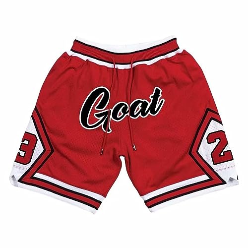 My Moreyea Men's Basketball Shorts Red 1997-98 Vintage Classics Athletic Basketball Shorts with Pockets for Men