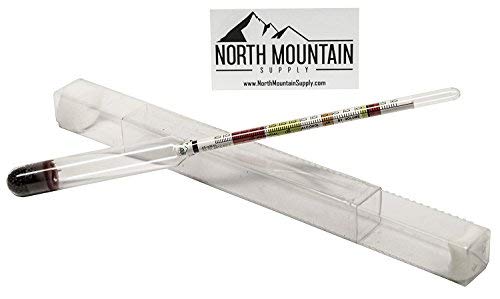 North Mountain Supply - NMSTS-H Glass Triple Scale Hydrometer - Specific Gravity 0.760-1.150 - Potential ABV 0-16% - Sugar Per Liter 0-341 Clear