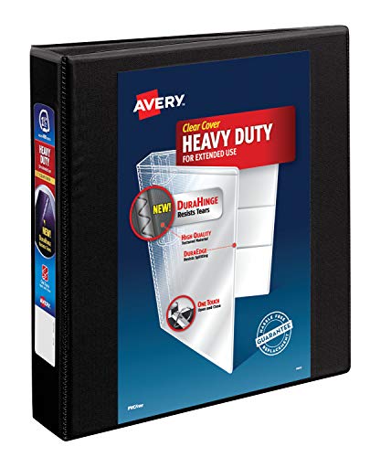 Avery Heavy Duty View 3 Ring Binder, 1.5" One Touch EZD Ring, Holds 8.5" x 11" Paper, 1 Black Binder (79695)