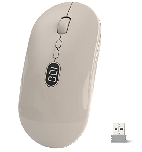 MAGIC-REFINER Wireless Computer Mouse for Laptop with Battery Level Visible, 2.4G Portable Ultra Slim USB Mouse, Silent Click Laptop Mouse 1600 DPI for Windows/Mac/PC/Notebook/MacBook/ipad