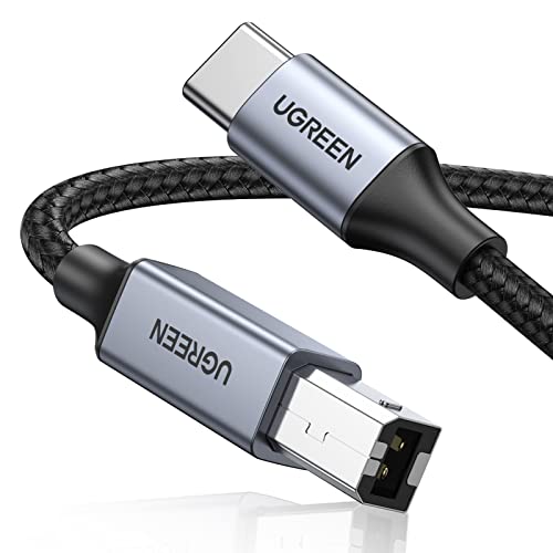 UGREEN USB C Printer Cable 3 FT, USB B to USB C, Nylon USB C Printer Cord for MacBook Pro/Air, USB C MIDI Cable Compatible with Yamaha Piano MIDI Keyboard, DAC, DJ Controller for iPad Pro