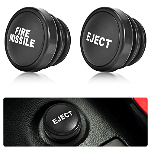 2PCS Fire Missile & Eject Button Car Cigarette Lighter Cover, Fits Most Automotive Vehicles with Standard 12 Volt Power Source