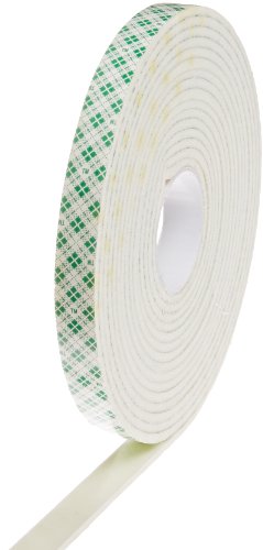 3M 4008 Natural Polyurethane Double Coated Foam Tape, 0.5" Width x 5yd Length (1 roll)