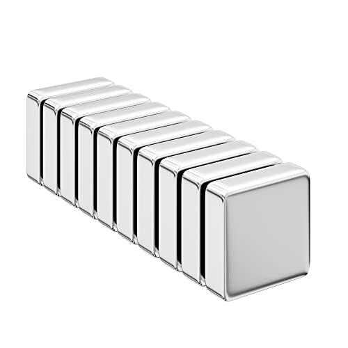 Realth Magnets Square 0.39 x 0.39 x 0.12 10 Pack Rare Earth Magnetic Neodymium Magnet for Warehouse Office Science Project Teaching Shower Door and Craft DIY(MC714B)