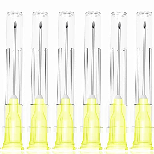 100 Pack 20Ga 1 Inch Stainless Steel Dispensing Lab Tools Accessories for Scientific Labs, Measuring and Refilling, Individually Wrapped