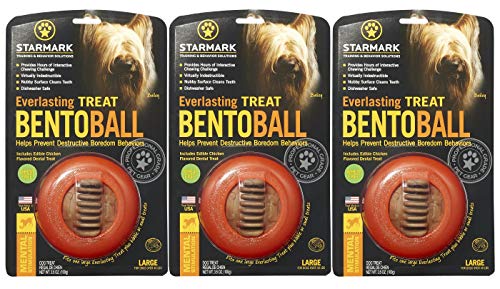 Starmark 3 Pack of Everlasting Treat Bento Balls, Large, Mental Stimulation Puzzle Toys for Large Dogs