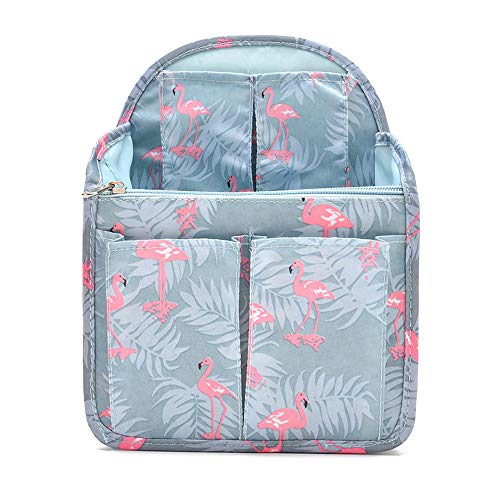 HOYOFO Mini Backpack Organizer Insert Small Bag Divider for Rucksack Purse Lightweight Nylon Shoulder Bag Organizer Insert, Flamingo