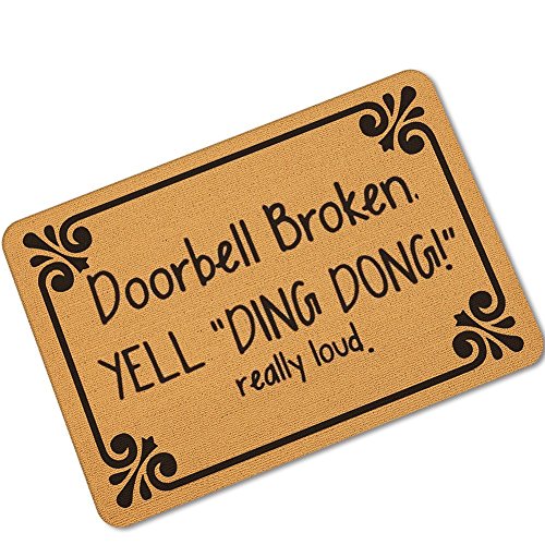 Funny Doormat, Welcome Mats Outdoor Funny, Bedroom Entrance Door Mat Pad Kitchen Anti-Slip Absorbent Mat Doorbell Broken Doormat 23.6"15.7" Inch