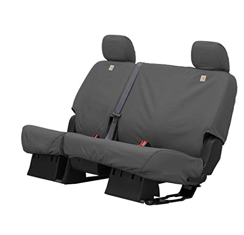 Covercraft Carhartt SeatSaver Custom Seat Covers | SSC8429CAGY | 2nd Row 60/40 Bench Seat | Compatible with Select Chevrolet Silverado & GMC Sierra Models, Gravel, Grey, 18.75 x 10.75 x 3.75 inches