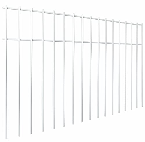 White Animal Barrier Fence, 5 Pack 15" H X 24" W No Dig Underground Decorative Garden Fencing,Pet Dog Rabbits Fences Panel, Stakes 1.5 inch Spike Spacing, Outdoor Yard Patio