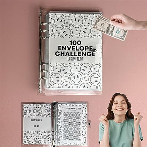 LaVami 2023 New 100 Envelope Challenge Binder,100 Envelope Savings Challenge Binder,Money Saving Challenge Kit for Save 5050 Dollars in 100 Days,with Cash Envelopes,for Budget Planning (1PCS)