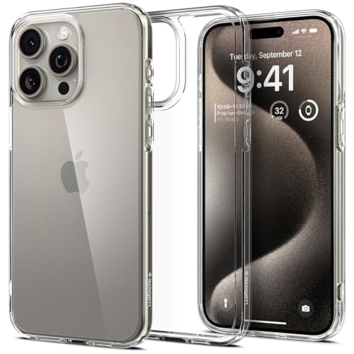 Spigen Ultra Hybrid Designed for iPhone 15 Pro Max Case (2023), [Anti-Yellowing] [Military-Grade Protection] - Crystal Clear
