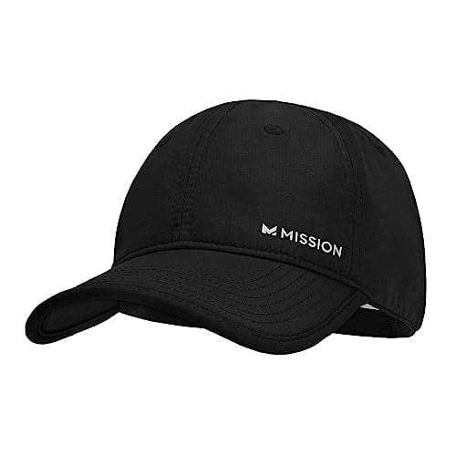 MISSION Cooling Performance Hat - Unisex Baseball Cap for Men and Women - Instant-Cooling Fabric, Adjustable Fit (as1, Alpha, one_Size, Black)