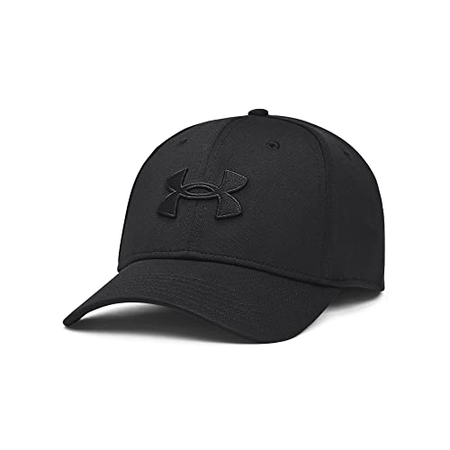 Under Armour mens Blitzing Cap Stretch Fit Hat, (002) Black Black, Medium-Large
