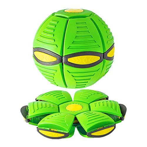Pet Toy Flying Saucer Ball for Dogs, Magic Ball Toy, Portable Flying Saucer Toys Stomp Magic Ball Childrens Toy, Magic UFO Ball, Creative Decompression Ball Pet Toy for Kids Outdoor (Green)