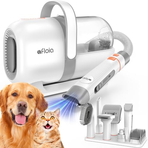 Afloia Dog Grooming Kit, Vacuum & Dog Clippers Nail Trimmer Grinder & Dog Brush for Shedding with 7 Pet Grooming Tools, Low Noise Dog Hair Remover Pet Grooming Supplies