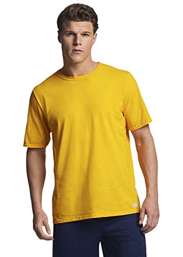Russell Athletic Men's Cotton Performance Short Sleeve T-Shirt, Gold, XXL