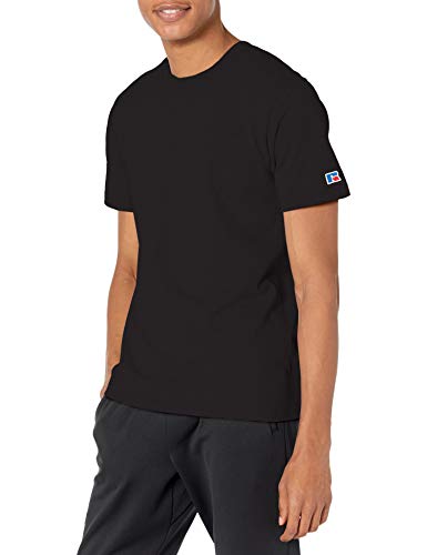 Russell Athletic Men's Soft 100% Cotton Midweight T-Shirt, Black, L