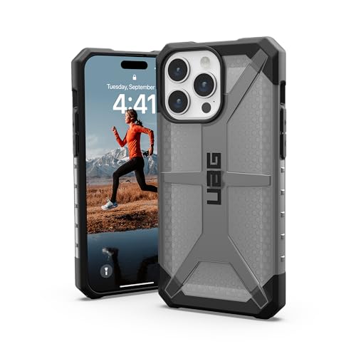URBAN ARMOR GEAR UAG Case Compatible with iPhone 15 Pro Max Case 6.7" Plasma Ash Rugged Transparent Clear Military Grade Drop Tested Protective Cover