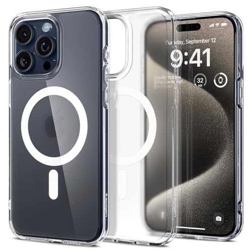 Spigen Magnetic Ultra Hybrid MagFit Designed for iPhone 15 Pro Max Case, [Anti-Yellowing] [Military-Grade Protection] Compatible with MagSafe (2023) - Frost Clear