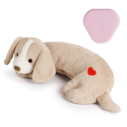 Moropaky Hearbeat Toy for Dog Anxiety Relief Behavioral Training Aid Toy, Light Brown