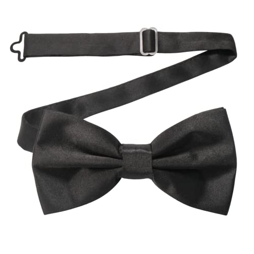 JEMYGINS Black Pre-tied Bow Tie Adjustable Bowtie for Men(2)