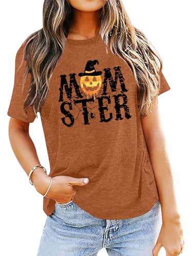 Binshre Halloween Shirts for Women Hocus Pocus Shirt Sanderson Sisters Funny Momster Halloween Graphic Tees