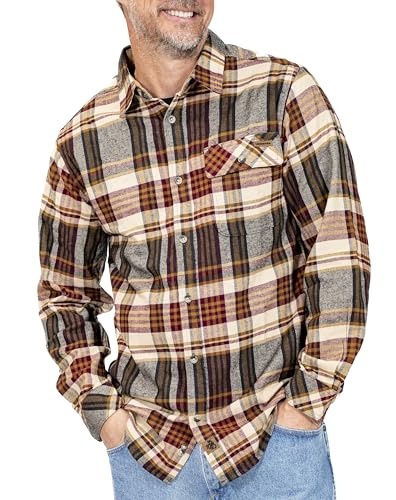 Legendary Whitetails Men's Standard Buck Camp Flannel Shirt, Cedarwood Plaid, X-Large