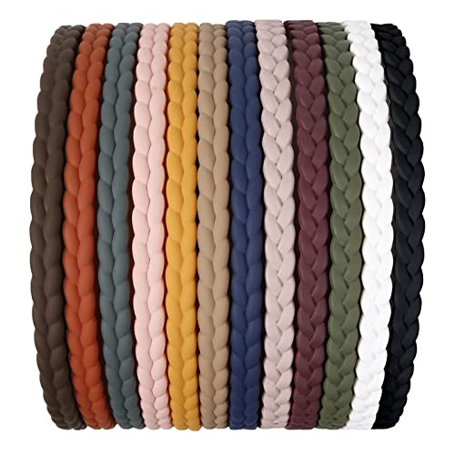 WOVOWOVO 7mm Thin Headbands For Women, 12 Pcs Plastic Headband with Teeth Head Bands Combing Hairbands Hair Accessories for Girls, Teens and Women