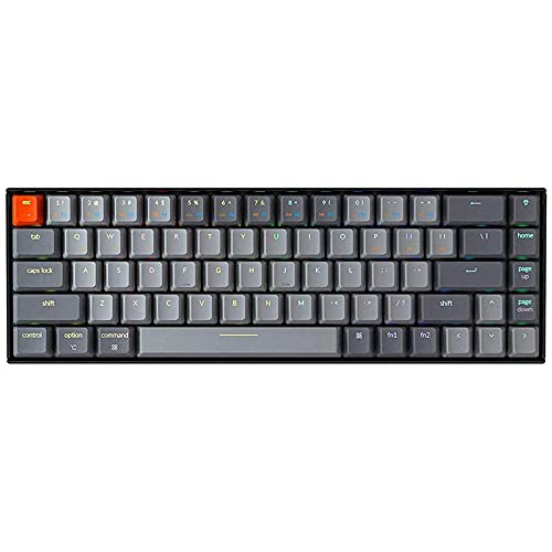 Keychron K6 Mechanical Keyboard 65% Compact 68 Key Wireless Gaming Keyboard, RGB Backlight Bluetooth 5.1/Wired Keyboard Compatible with Mac Windows, Gateron G Pro Blue Switch